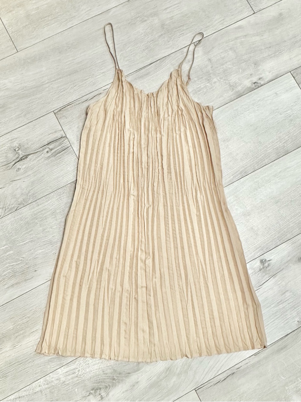 Vintage Peter Nygård Cream Pleated Slip Dress